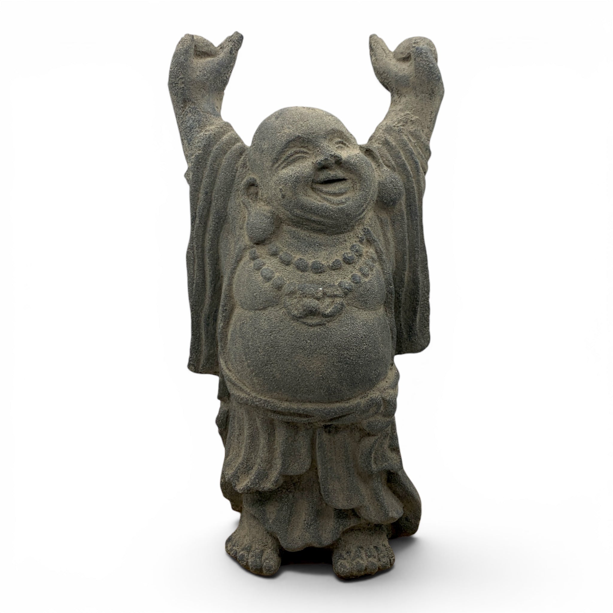 Statue - Standing Happy Buddha Volcanic Stone - Happy Soul Online